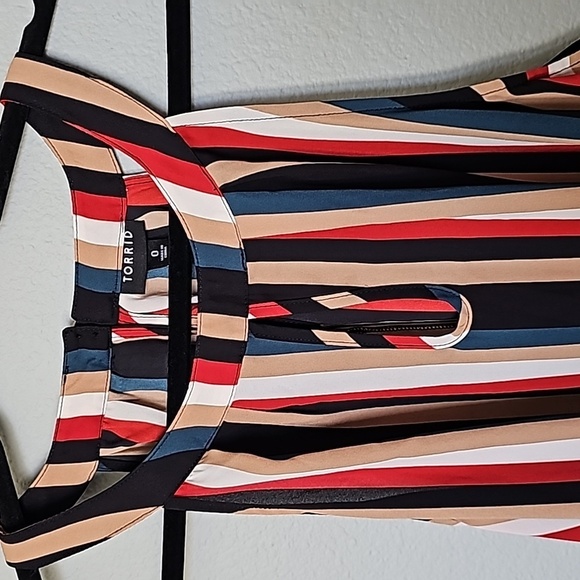 Torrid Summer Office size 0 goddess colorful stripe tank - Picture 4 of 8